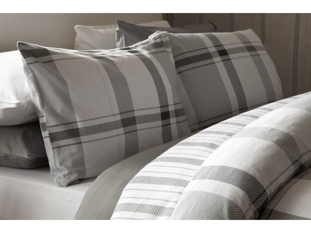 Belledorm Boston Check Grey Duvet Cover Sets